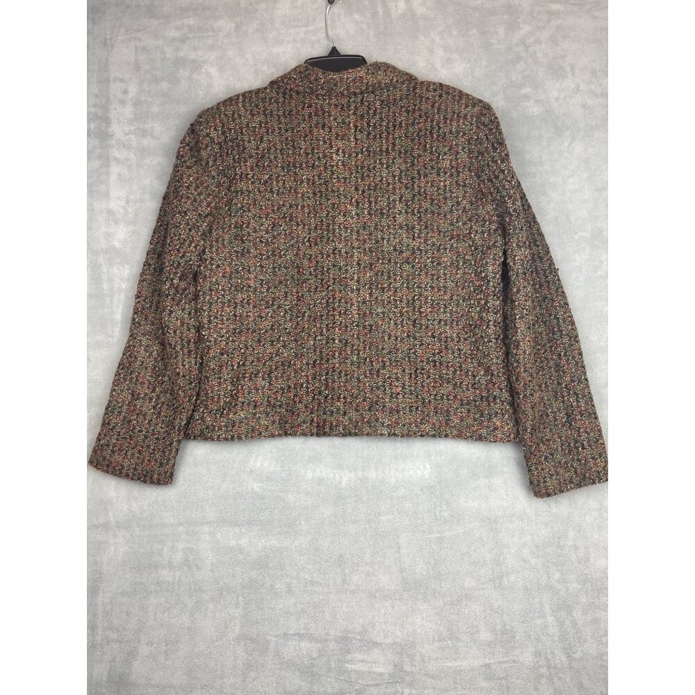VTG Tweed Jacket Womens 12 Brown Lined Acrylic Mohair Blend Made in USA - Picture 2 of 6